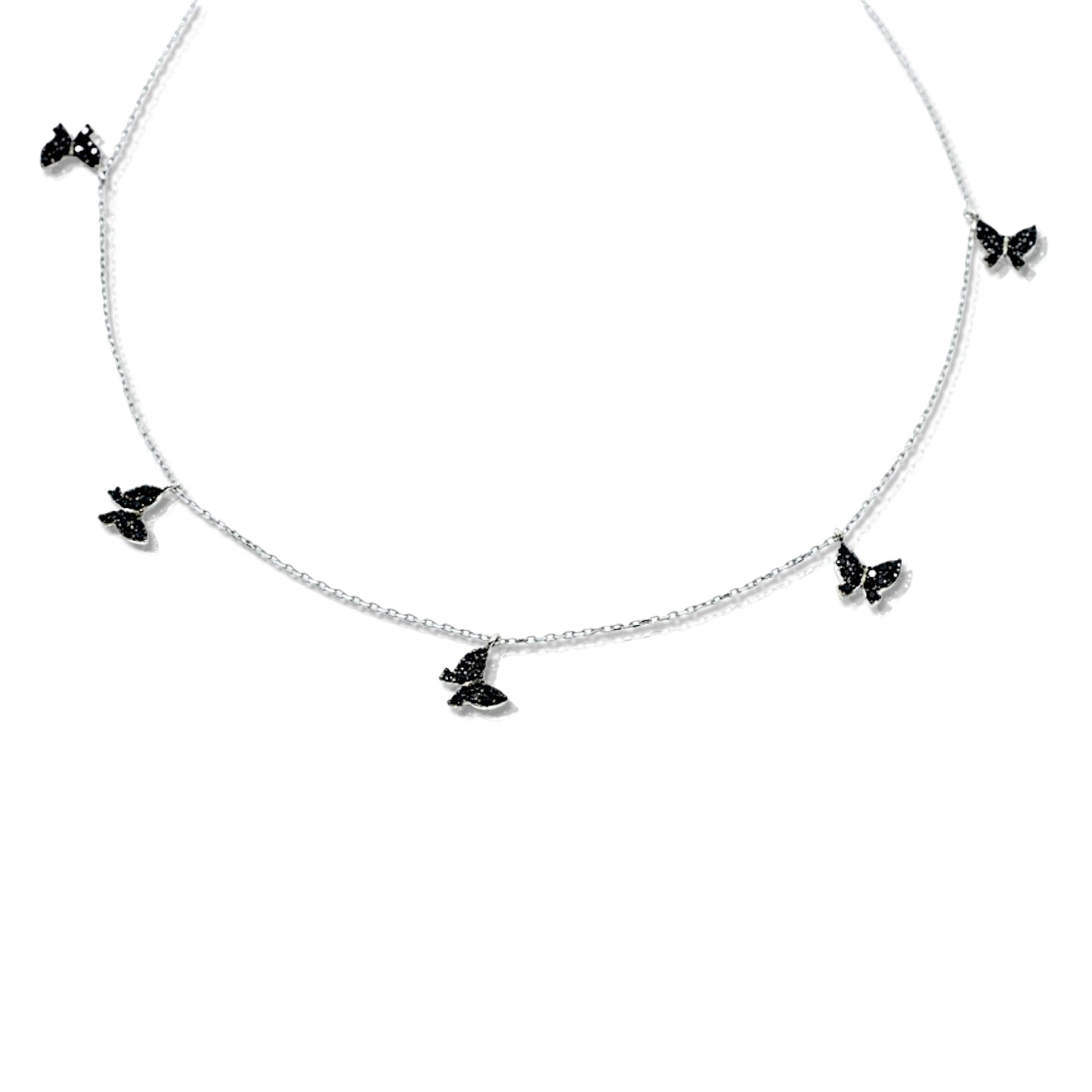 5 BLACK BUTTERFLY NECKLACE