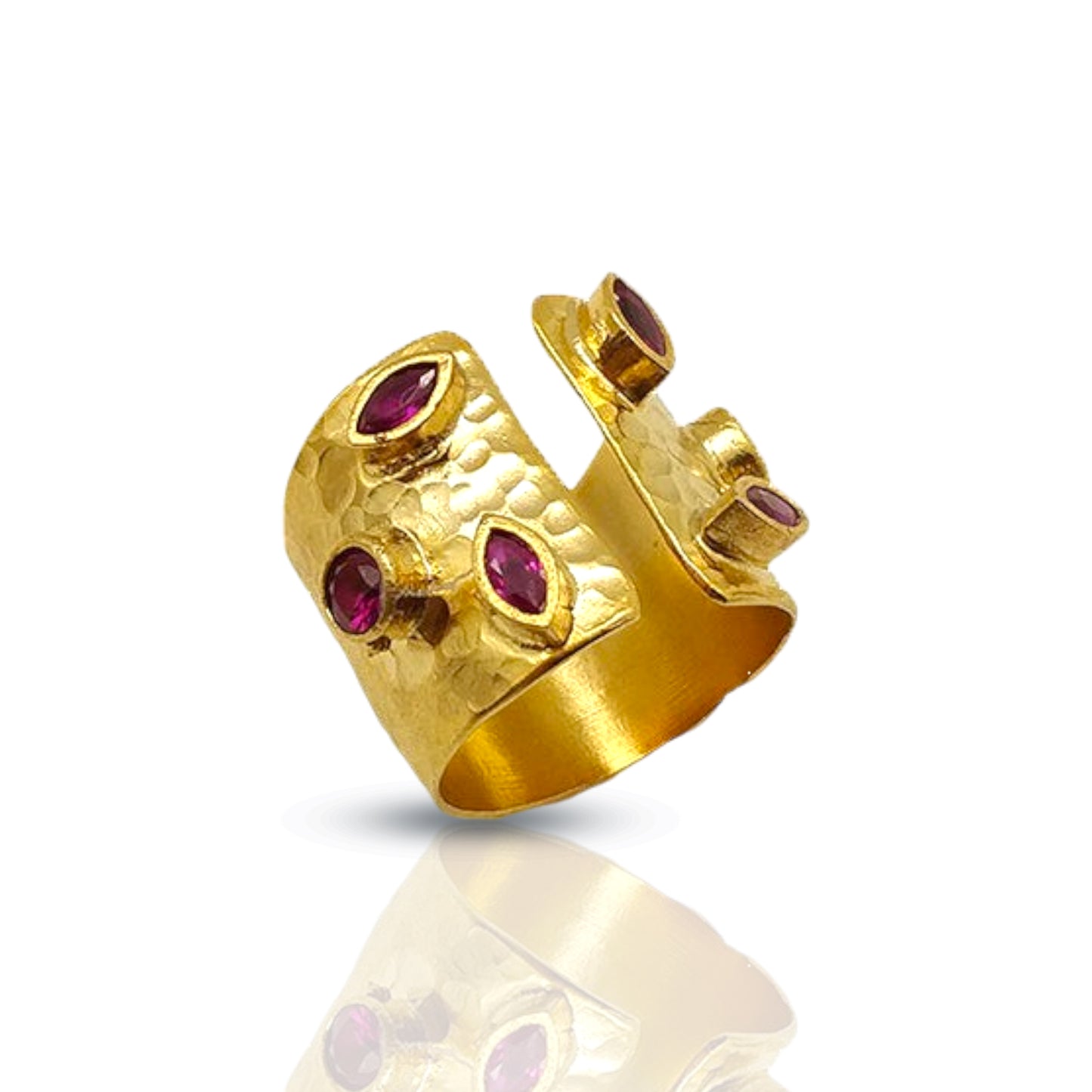 Aurora Fancy Two Side Cuff Gold Ring