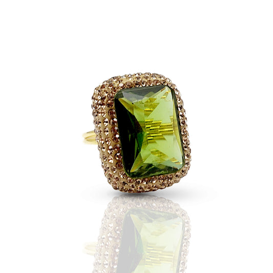 Cz Diaspora Octagon Ring