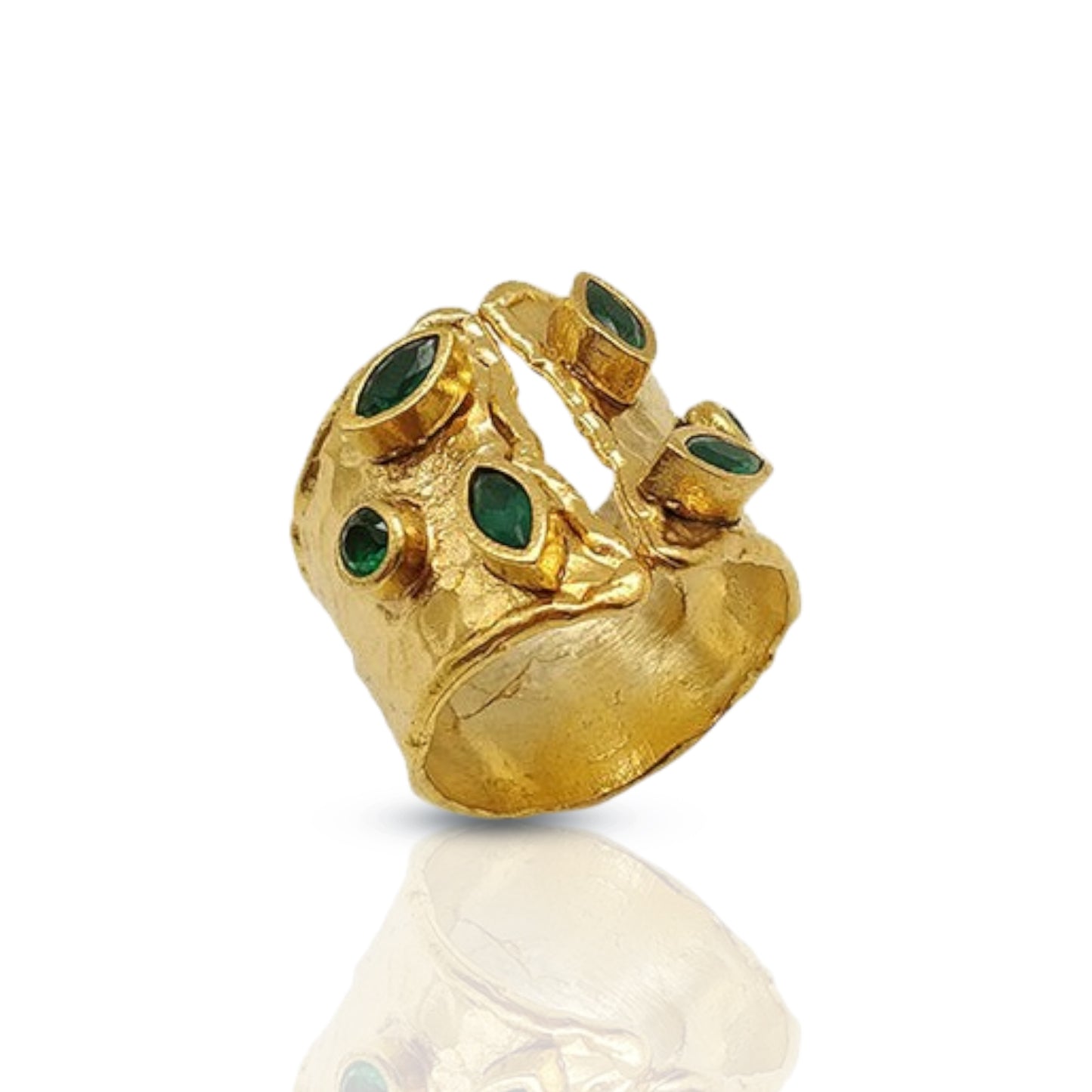 Aurora Fancy Two Side Cuff Gold Ring