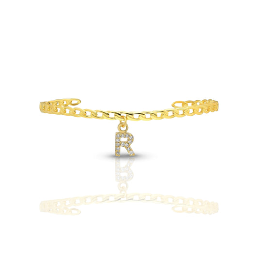 Personalized Diamond Initial Cuff