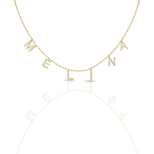 Personalized Diamond Letter Name Necklace