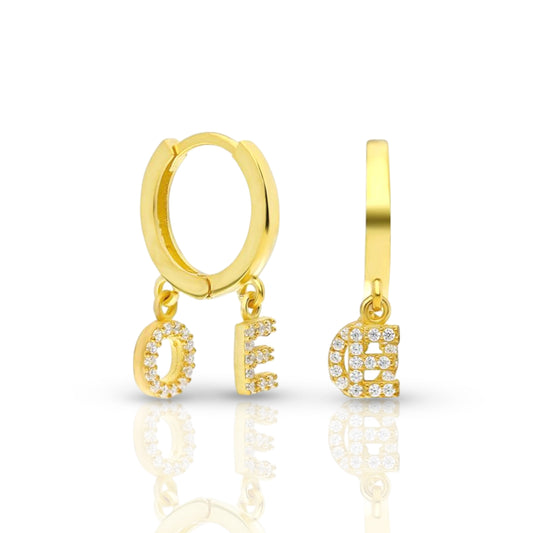 Personalized Diamond Two Initial Earring