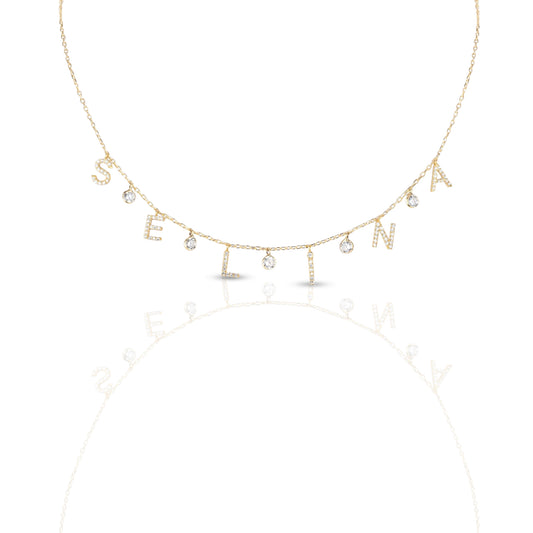 Personalized Diamond Drop Letter Name Necklace