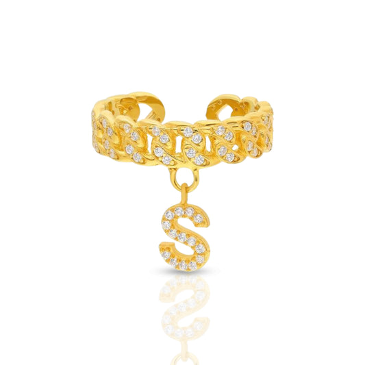 Personalized Diamond Initial Diamond Band Ring