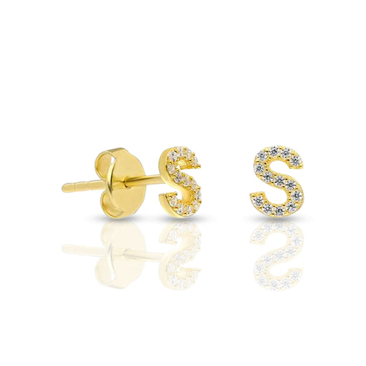 Personalized Diamond Initial Stud Earring