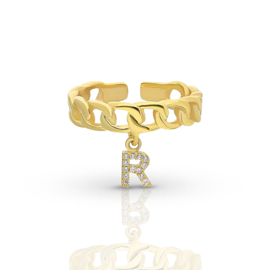 Personalized Diamond Initial Ring