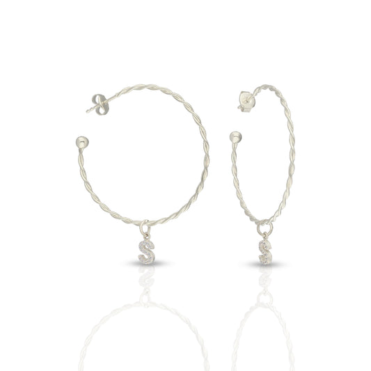 Personalized Diamond Initial Hoop Earring