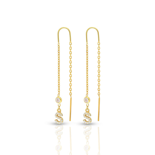 Personalized Chain Diamond Initial Earring