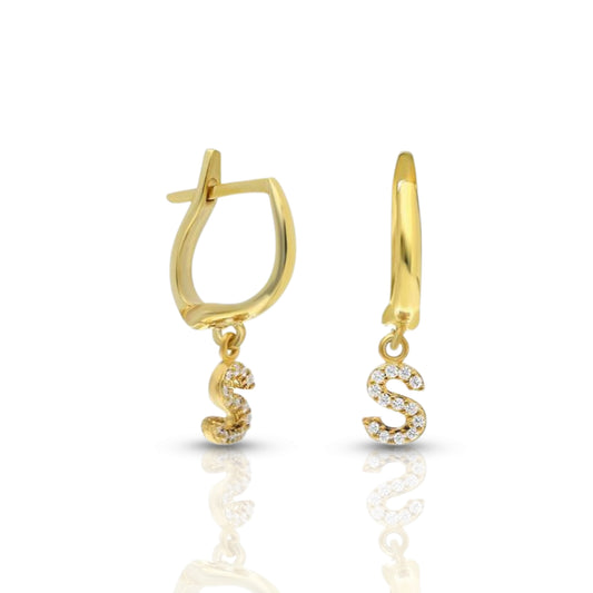 Personalized Diamond Initial Earring