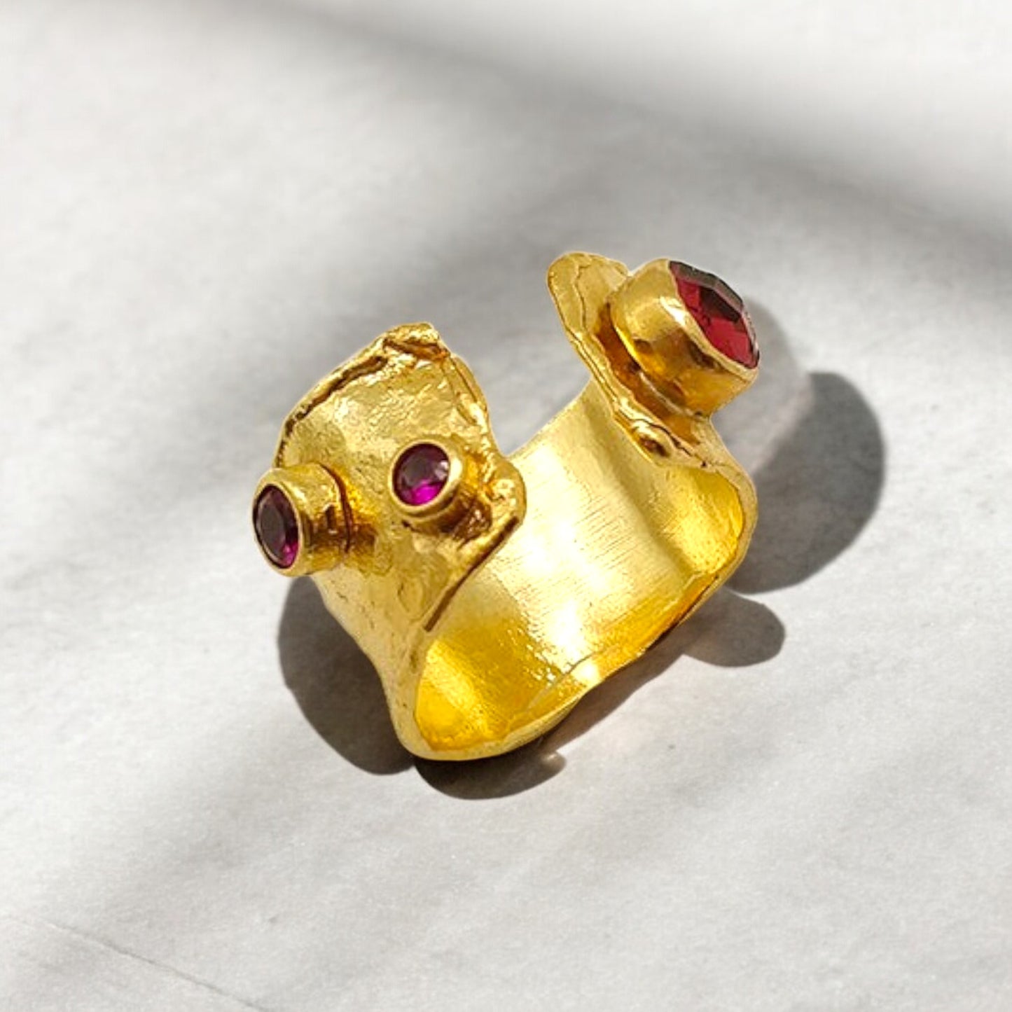 Aurora Fancy Two Side Cuff Gold Ring