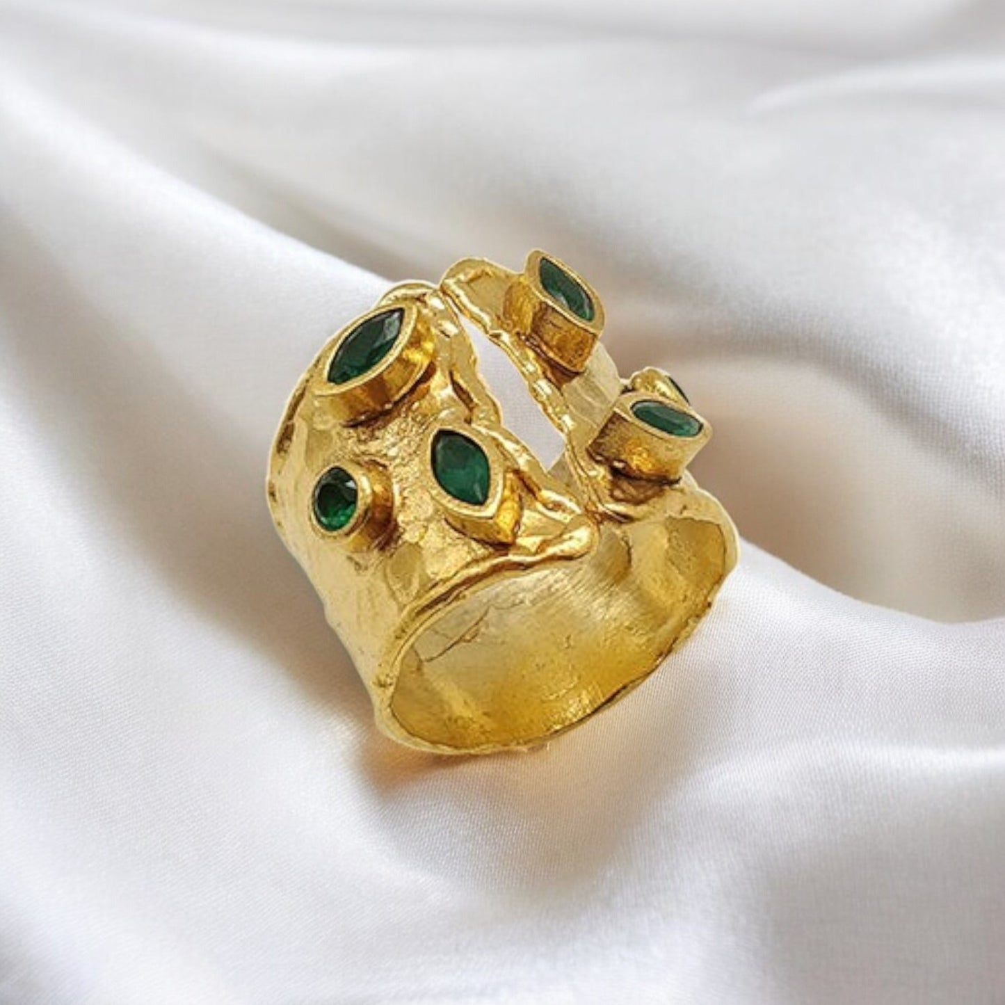 Aurora Fancy Two Side Cuff Gold Ring