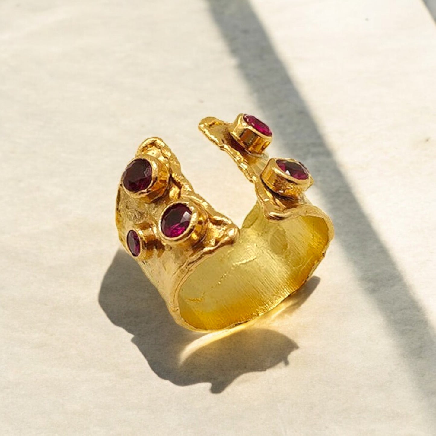 Aurora Fancy Two Side Cuff Gold Ring