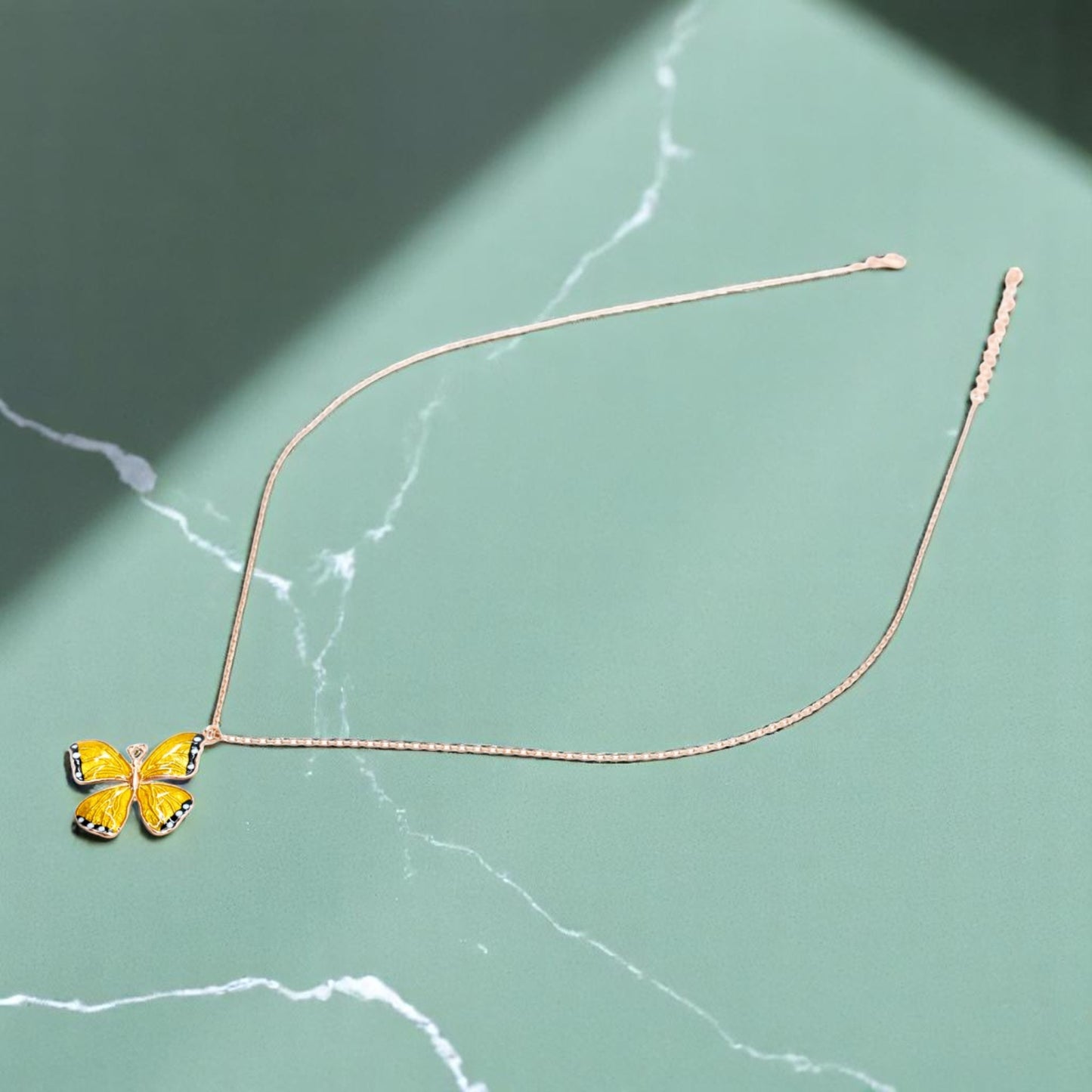 Yellow Butterfly Necklace