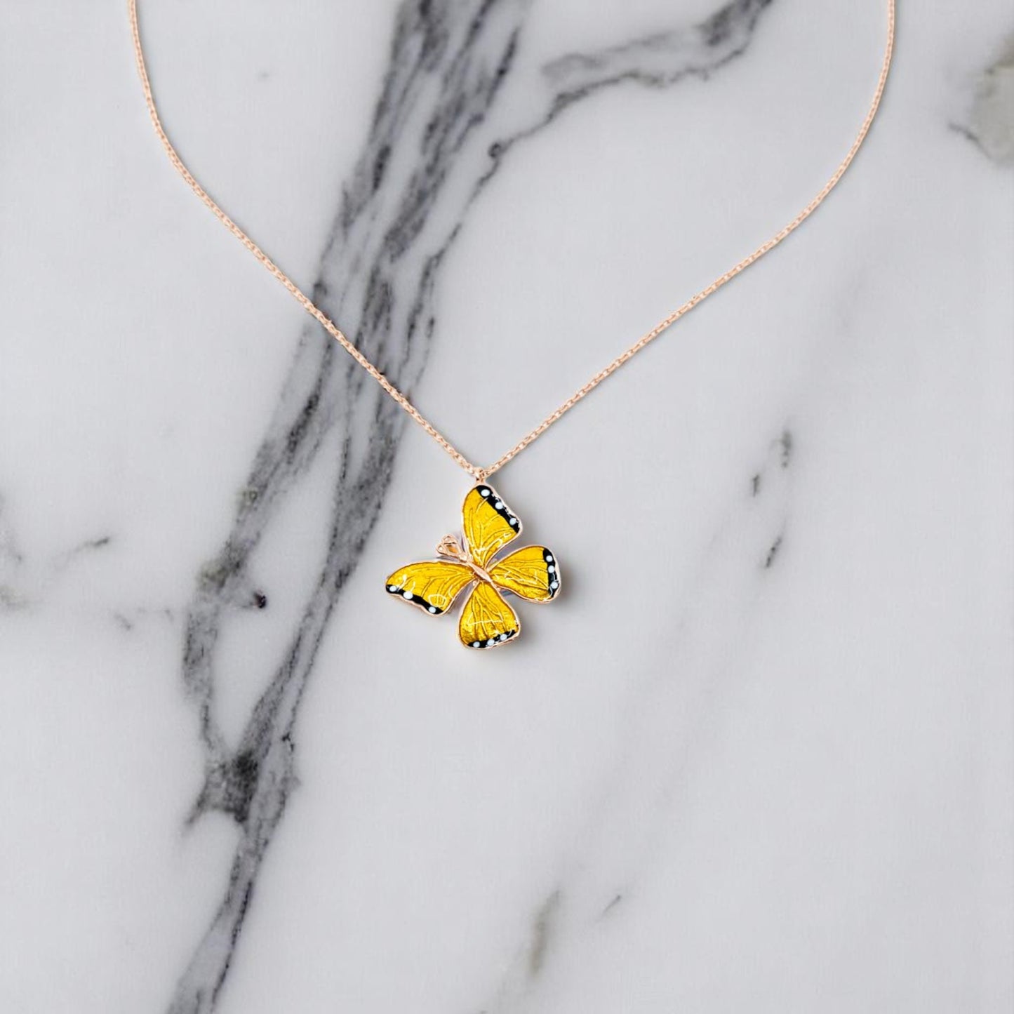 Yellow Butterfly Necklace
