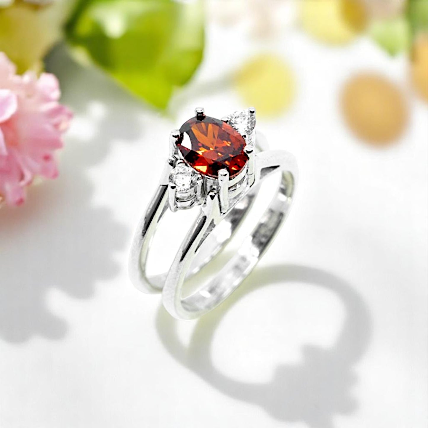 Double Round Ruby Stone Ring