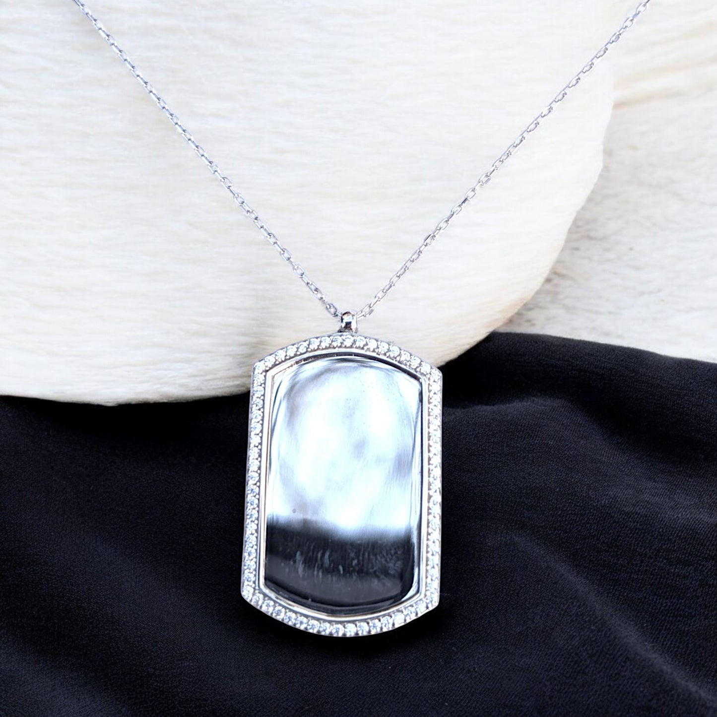 Dog Tag CZ Necklace