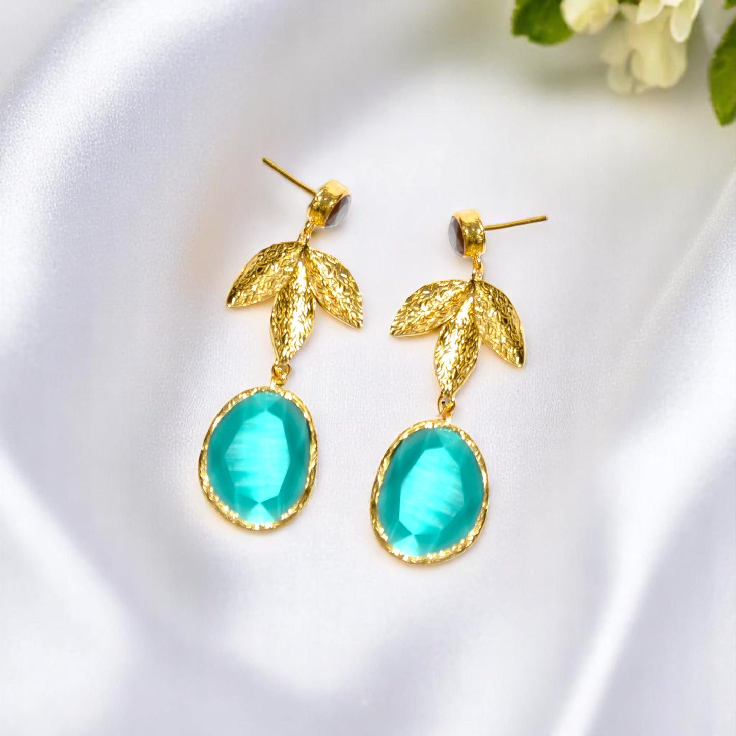 Aurora Turquoise Gold Earrings
