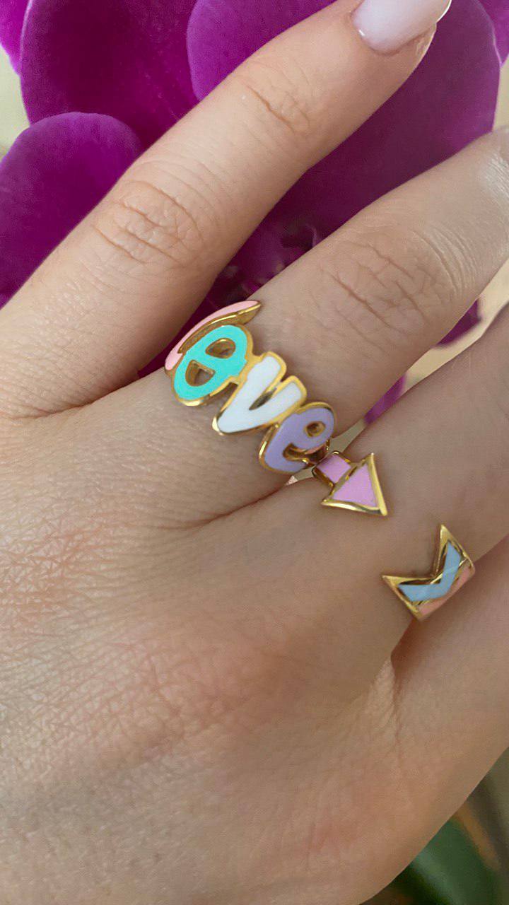 Enamel Love Ring