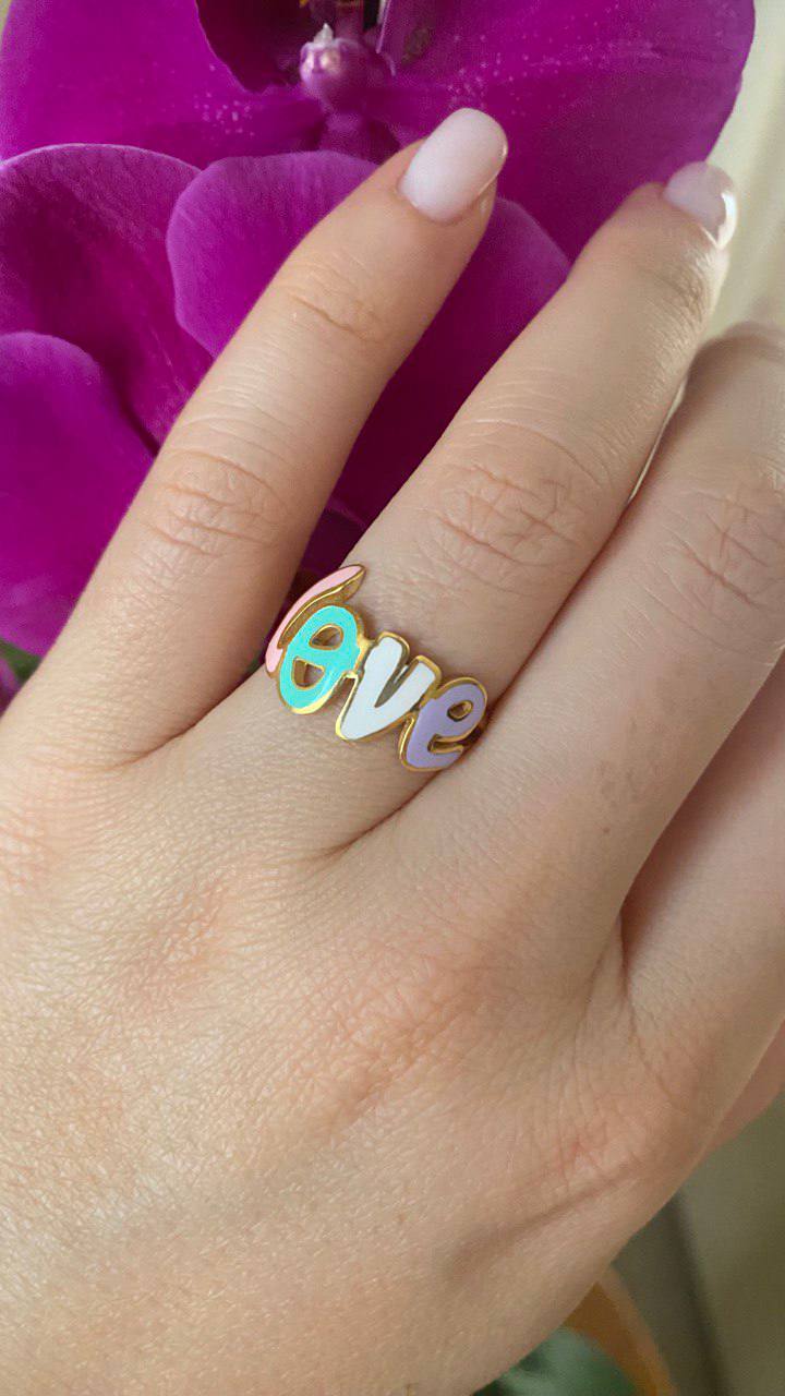 Enamel Love Ring