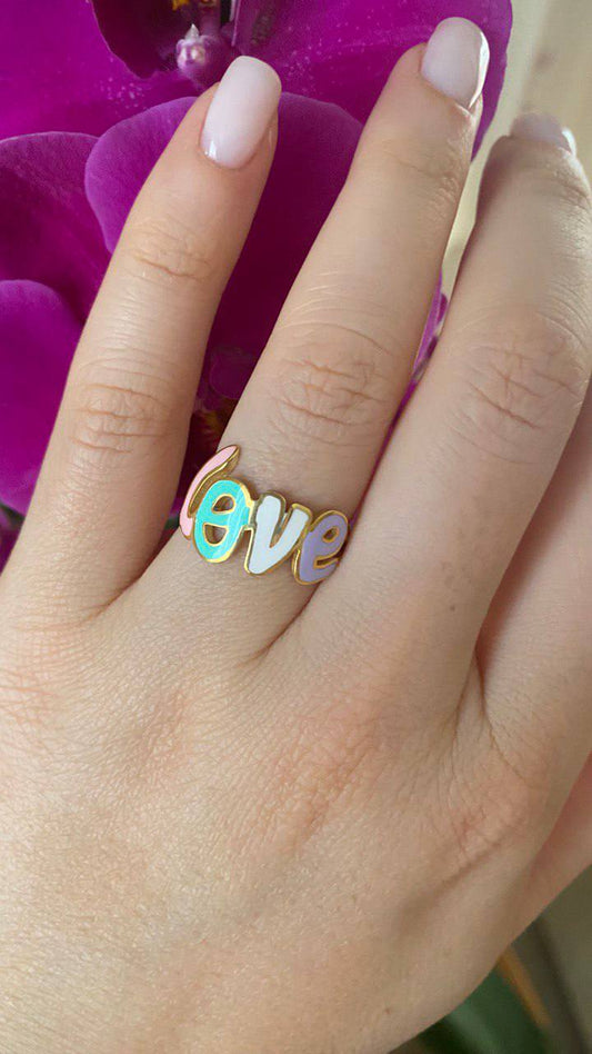 Enamel Love Ring