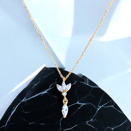 Trio Lotus Gold Necklace