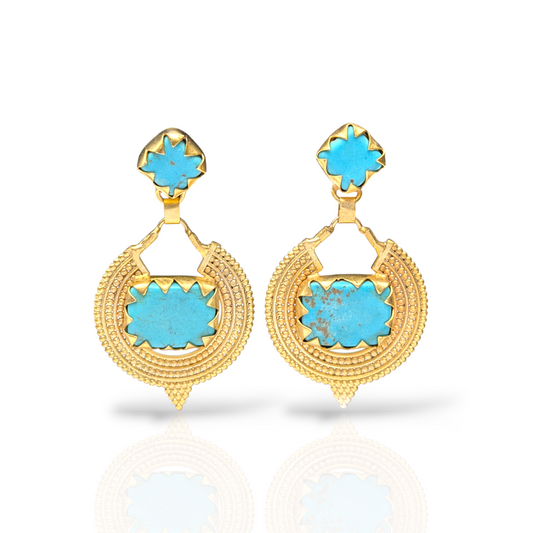 Turquoise Gold Earrings