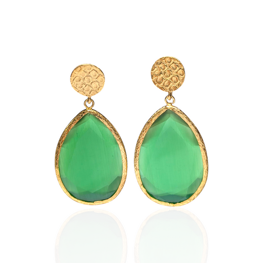 Statement Cat Eye Gold Earrings