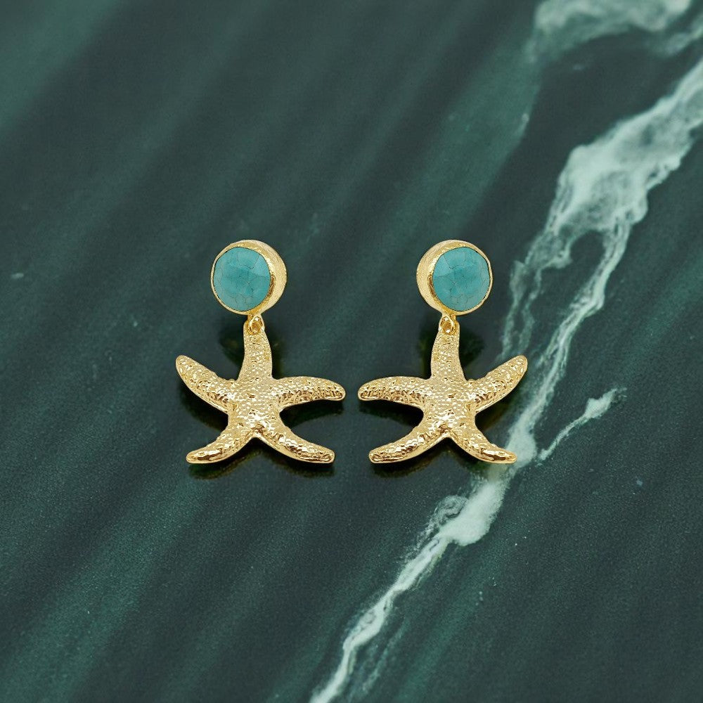 Aurora Star Earing with Turquoise
