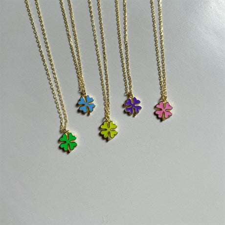 Colorful Enamel Clover Necklace