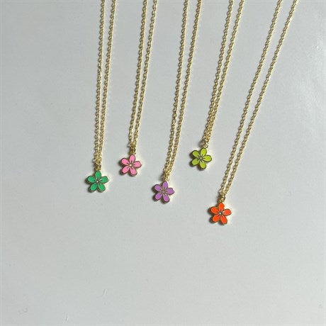 Colorful Enamel Flower Necklace