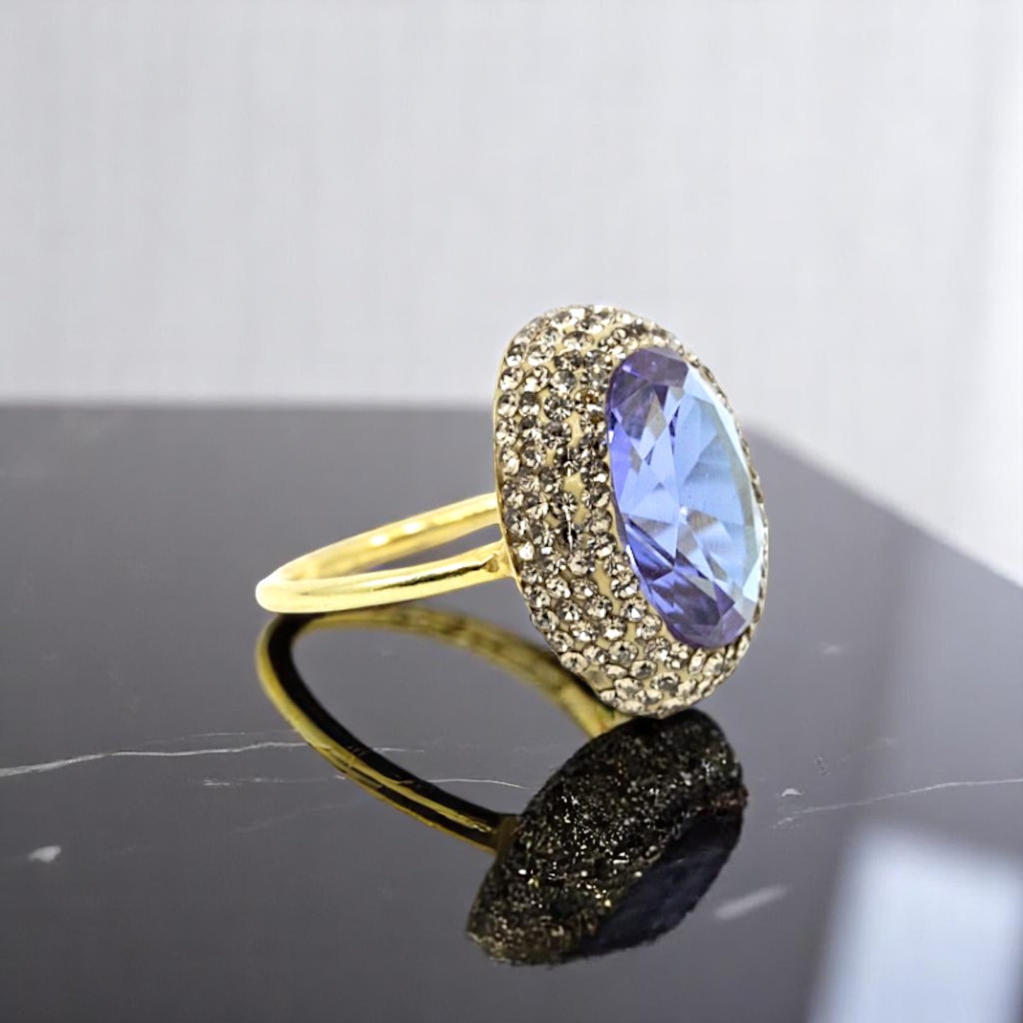 Diaspore Color Changing Ring with Hematite Trim