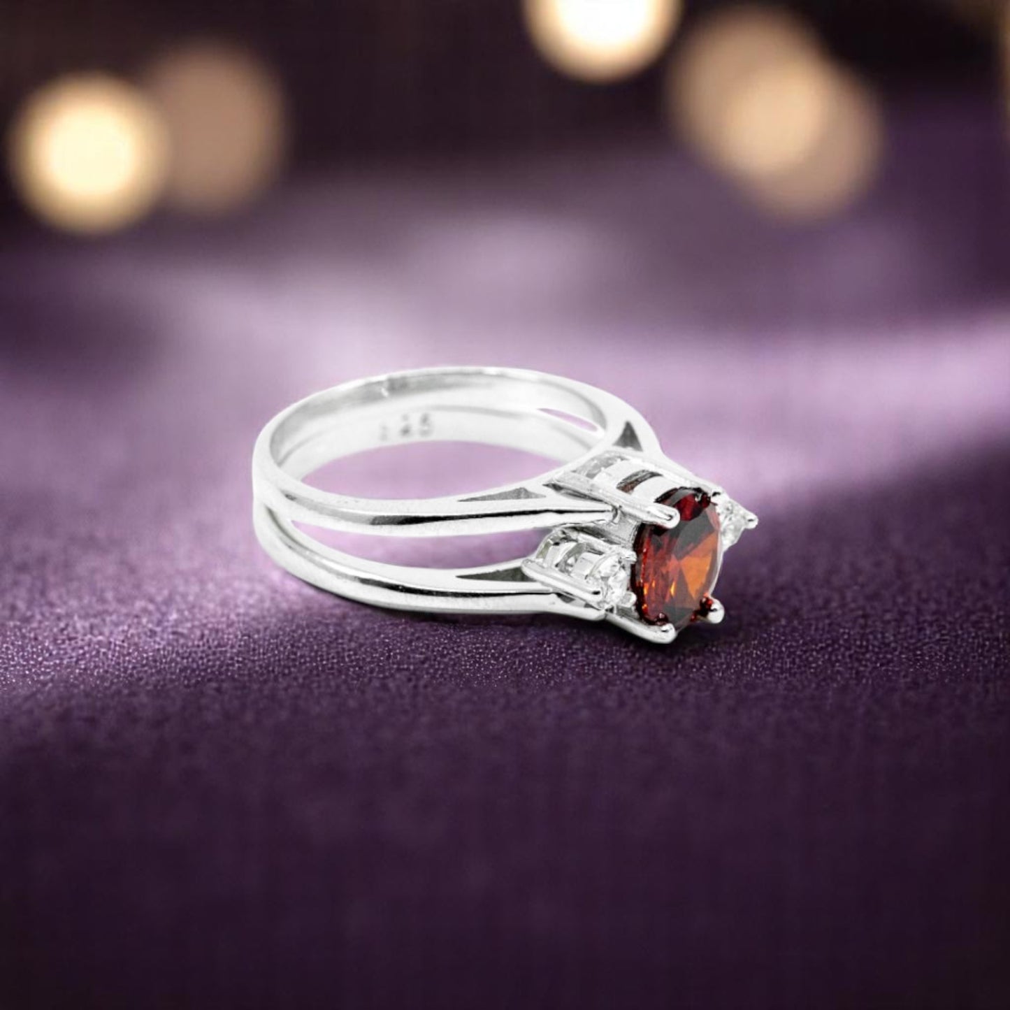 Double Round Ruby Stone Ring