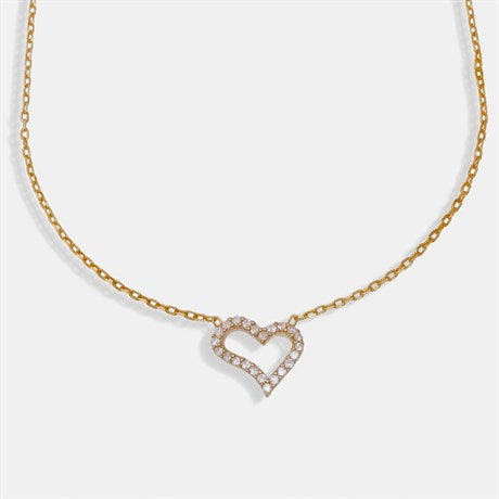 Diamond Open Heart Chain Necklace