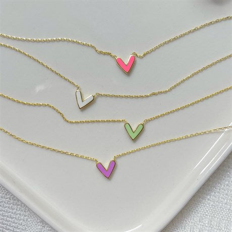 Enamel Heart Necklace