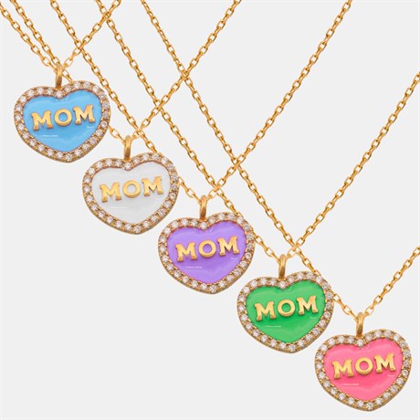 Colorful Enamel Mom Necklace