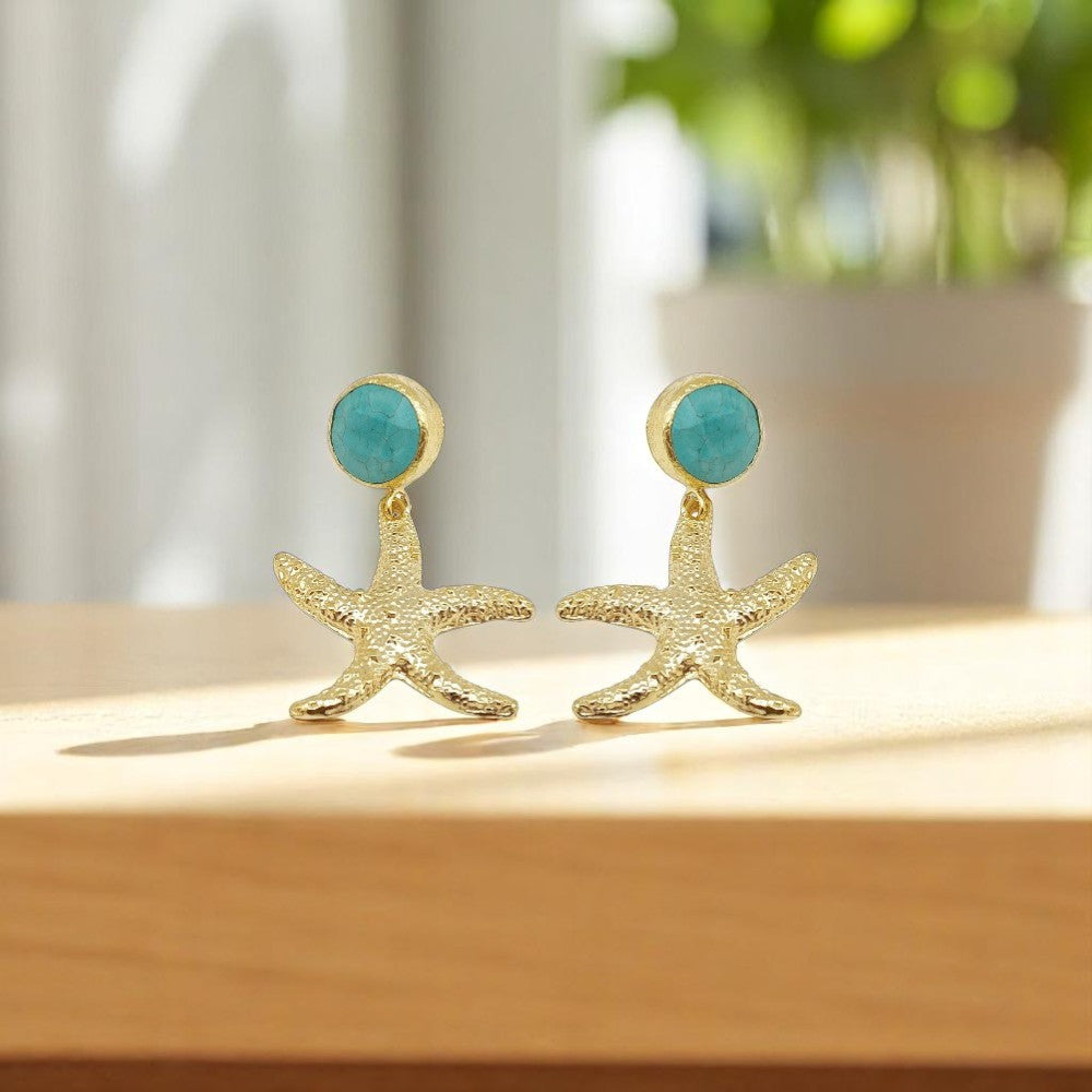 Aurora Star Earing with Turquoise