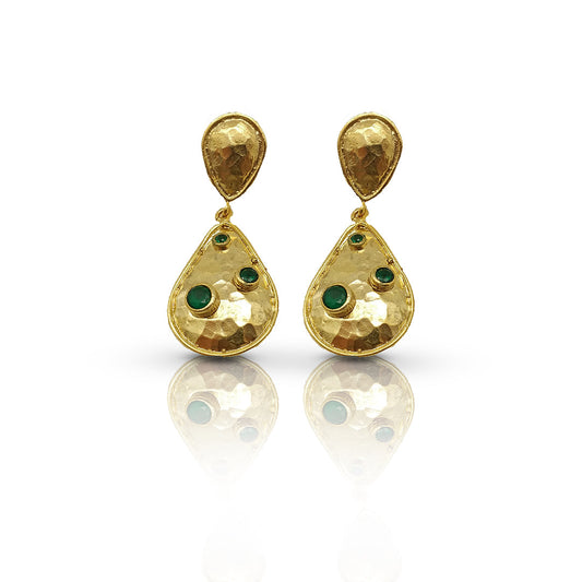 Aurora Fancy Double Drop Gold Earrings