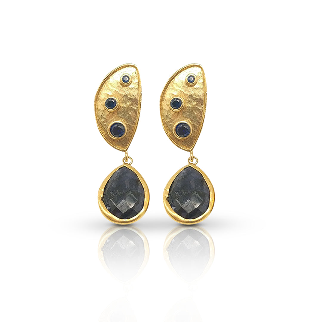 Aurora Fancy Half Moon Gold Earrings