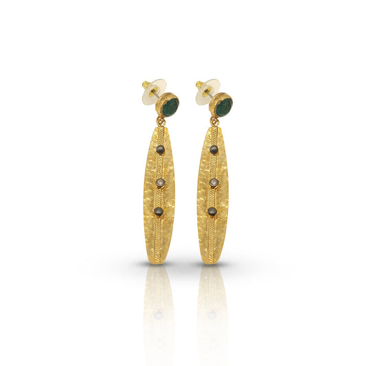 Aurora Fancy  Olive Leaf Gold Earrings