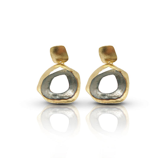 Aurora Fancy Planet Gold Earrings