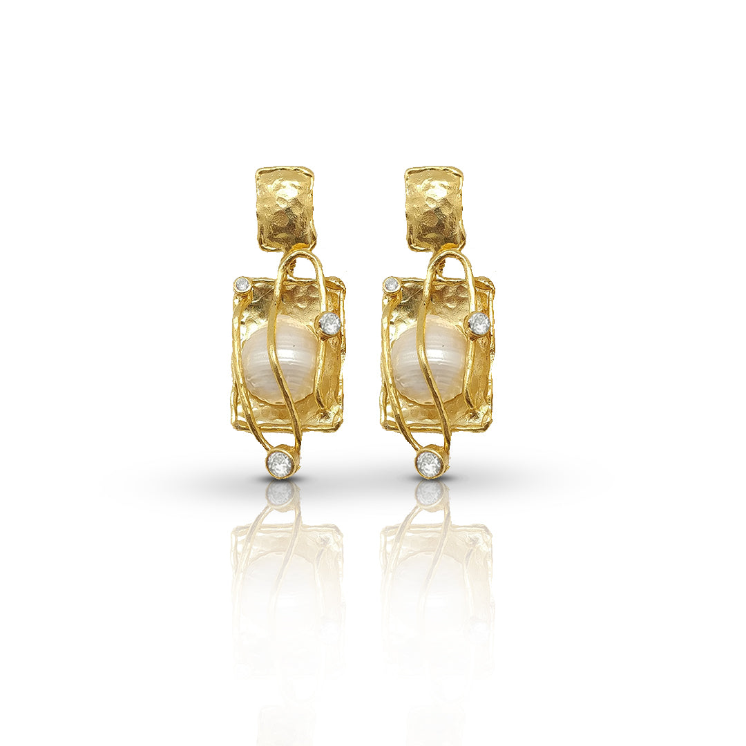 Aurora Fancy Planet Gold Earrings