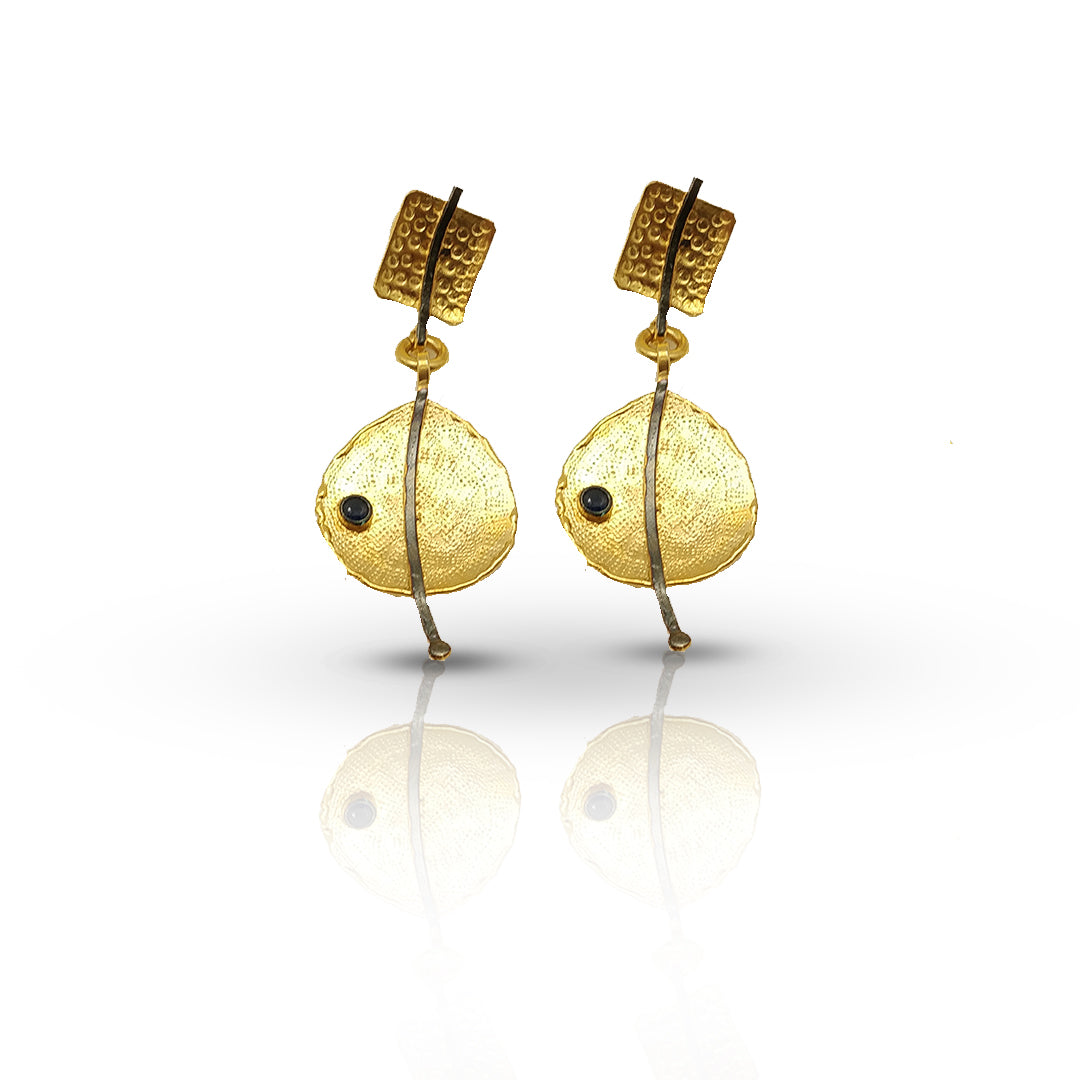 Aurora Fancy Disc Gold Earrings