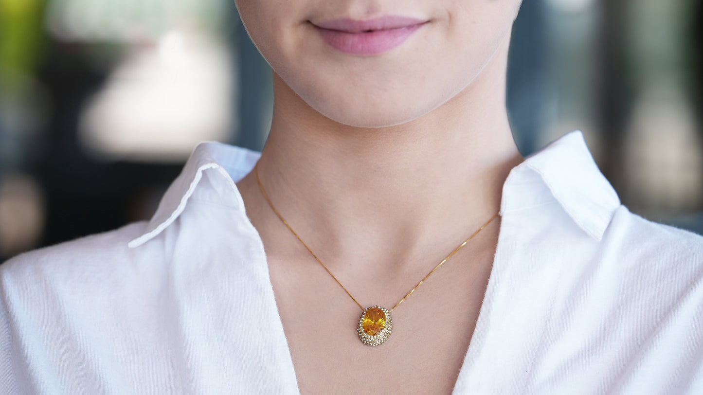 Citrine Pendant Necklace