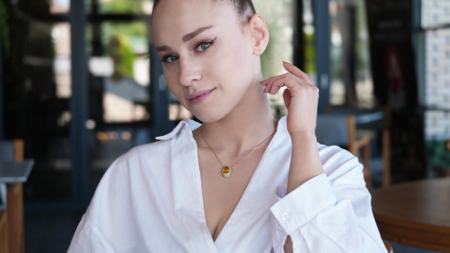 Citrine Pendant Necklace