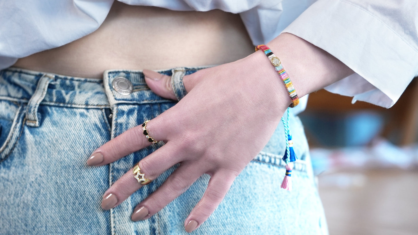 Hamza Bracelet with Colorful Thread