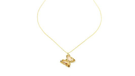 Gold plated Crystal Butterfly Necklace