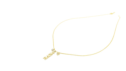 Hope  Vertical Necklace in Gold