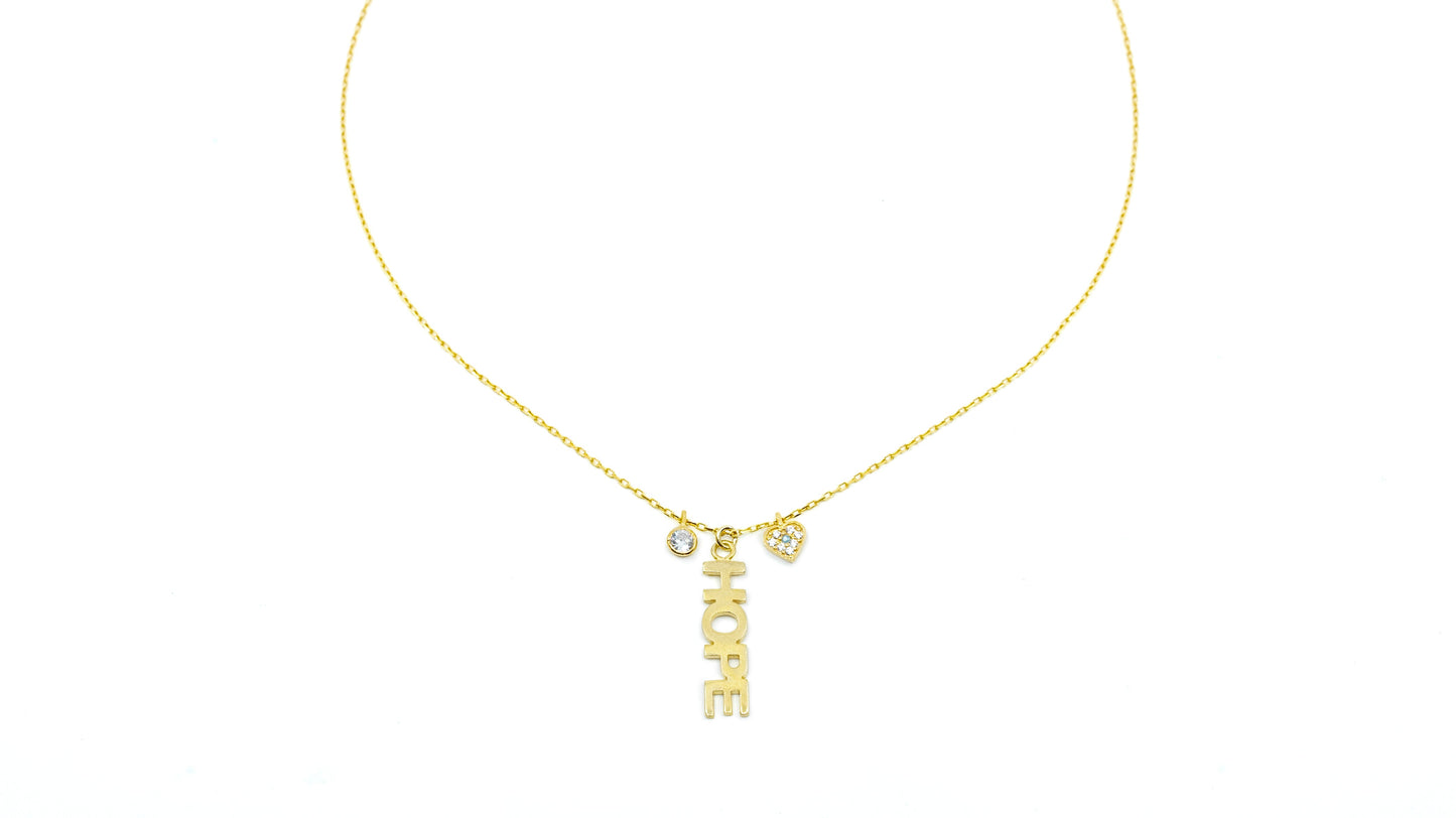 Hope  Vertical Necklace in Gold