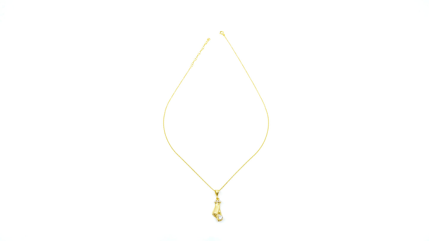 Disembodied Hand Gold Necklace